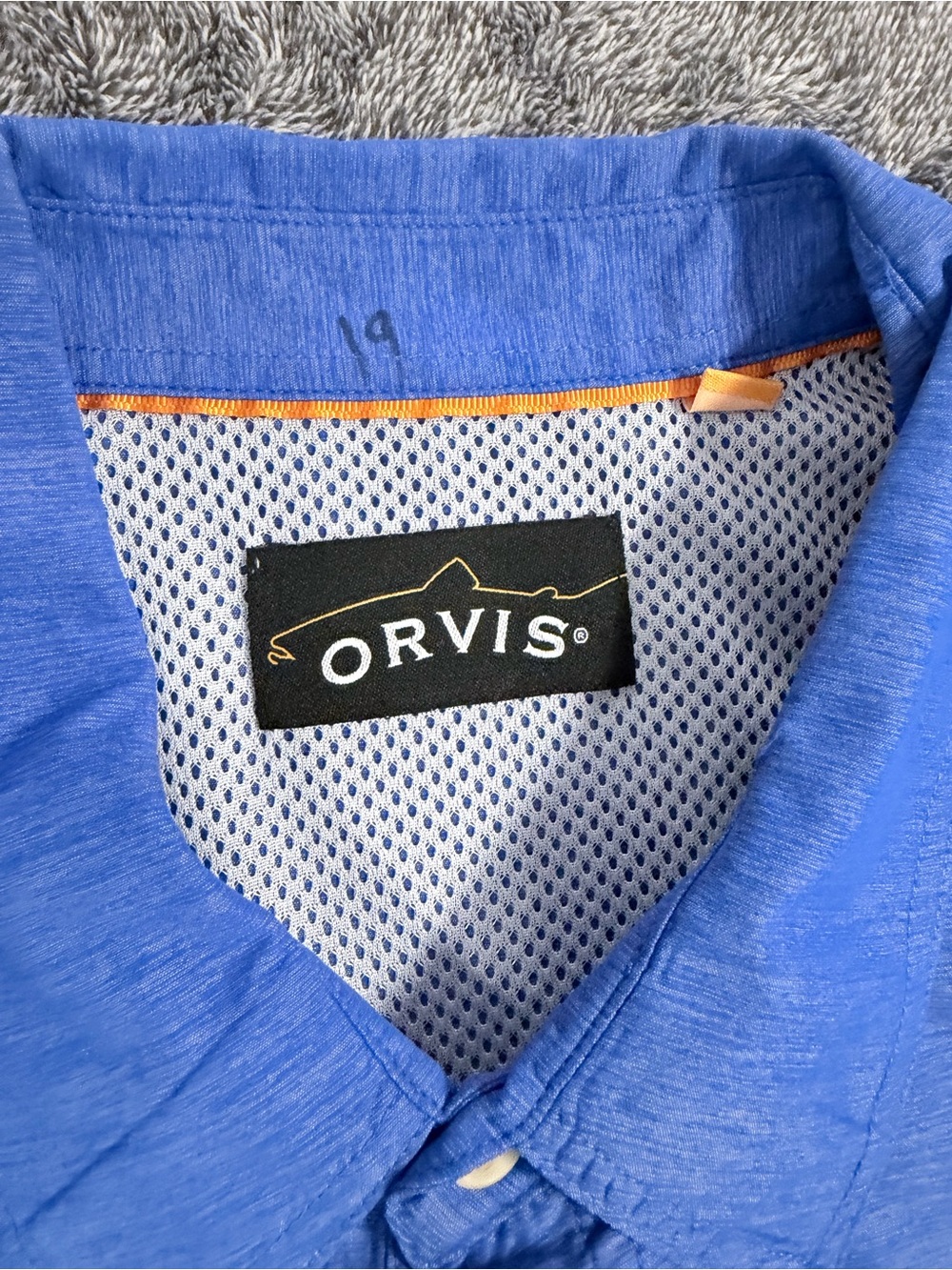 SKU 1307 Orvis Men's Blue Performance Shirt